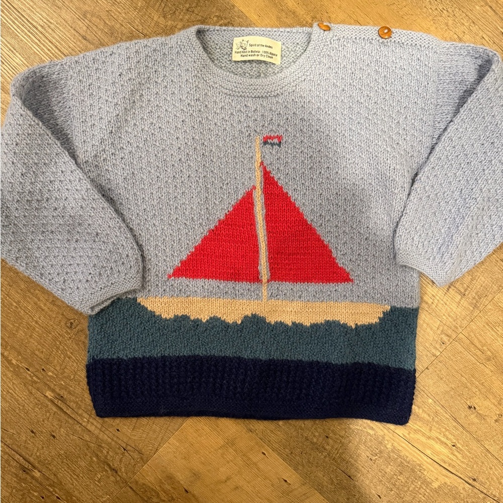 100% alpaca wool, vintage alpaca sweater. Hand knit in Bolivia 🇧🇴